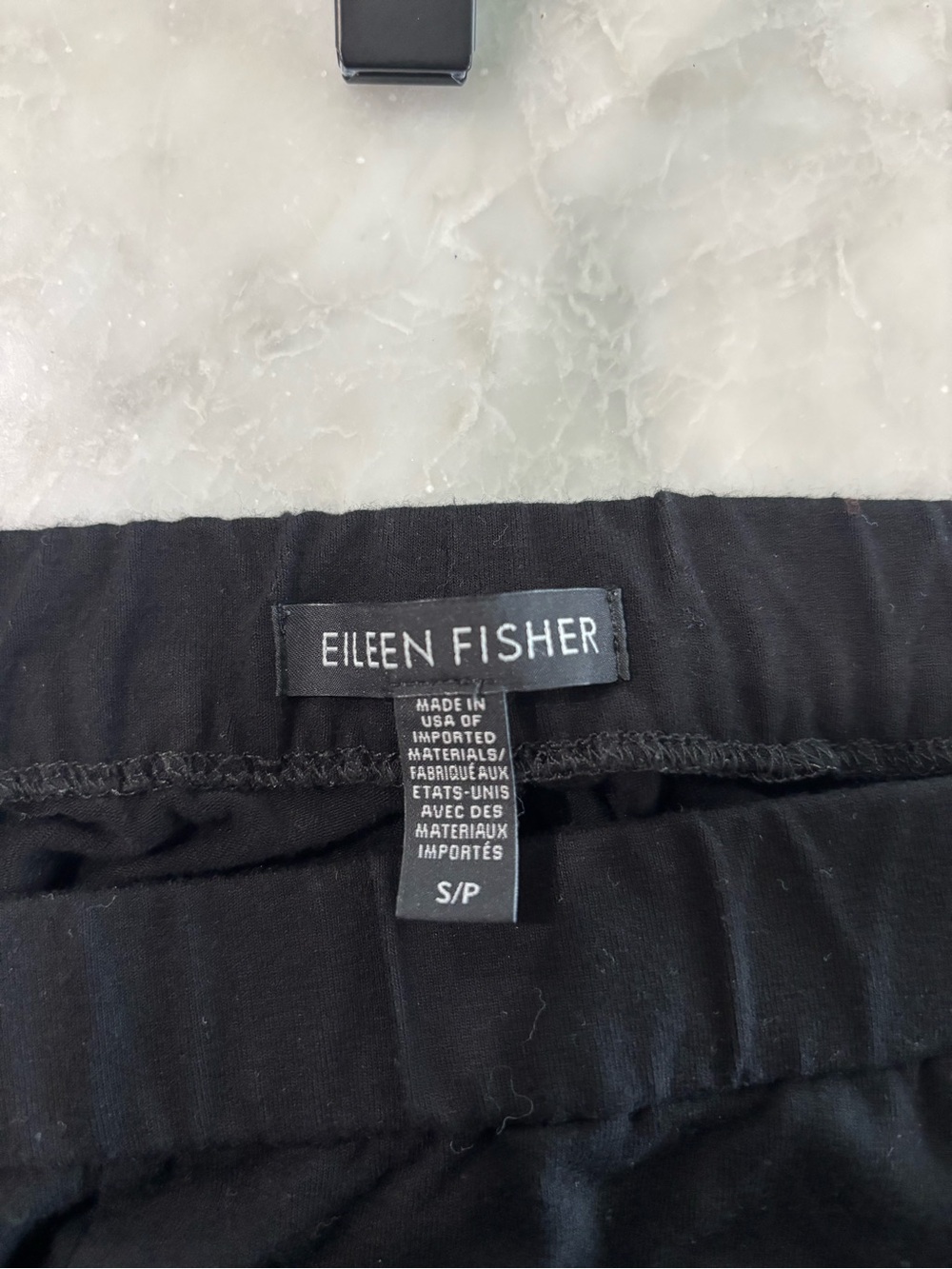 Eileen Fisher Black Slim Pull-On Pants - Picture 3 of 4